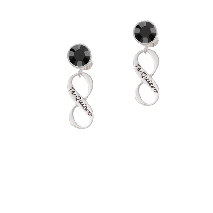 Te Quiero Infinity Sign Crystal Clip On Earrings Image 3