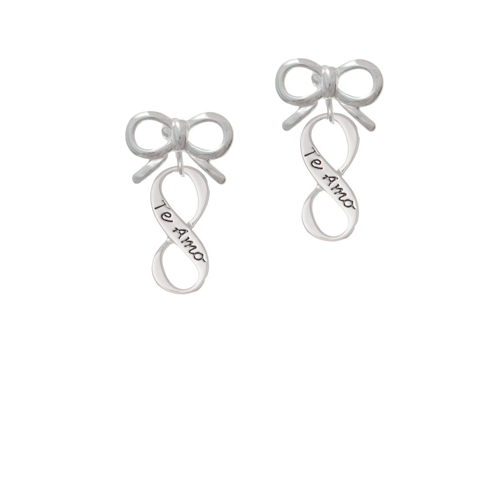 Te Amo Infinity Sign Crystal Clip On Earrings Image 9