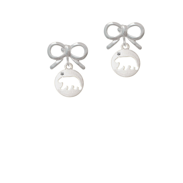 Bear Silhouette Crystal Clip On Earrings Image 9