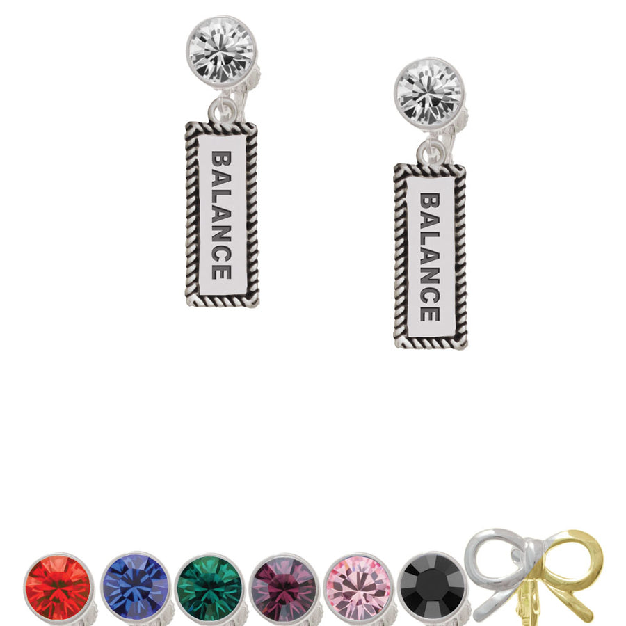 Balance Crystal Clip On Earrings Image 1