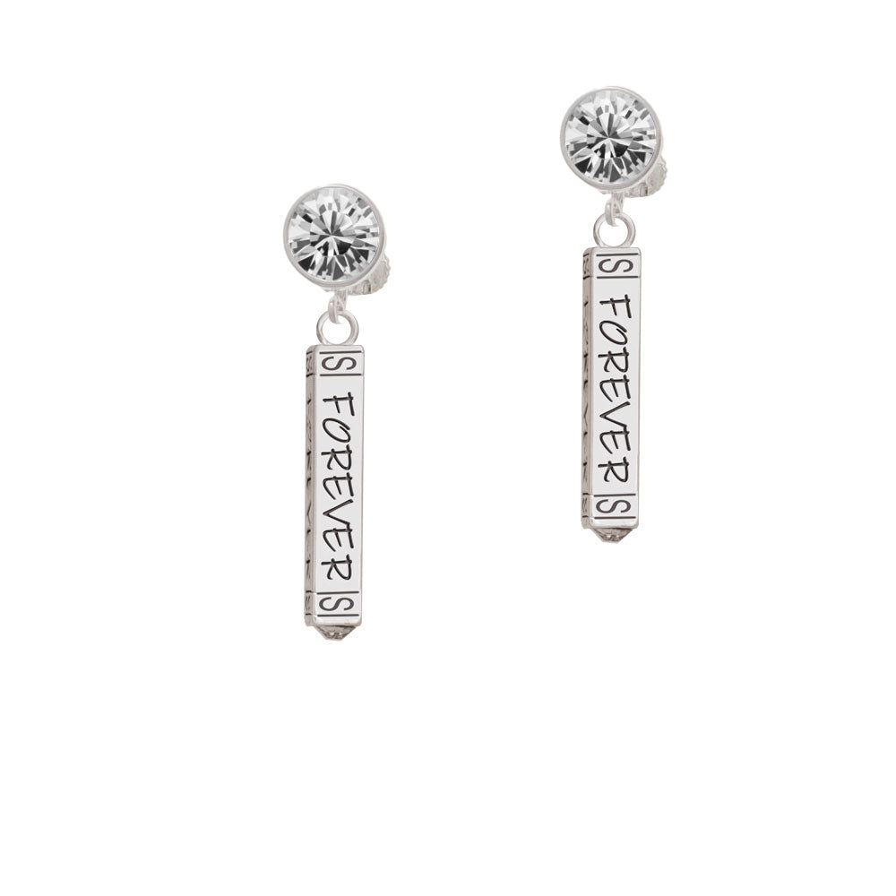 Forever Bar Crystal Clip On Earrings Image 2