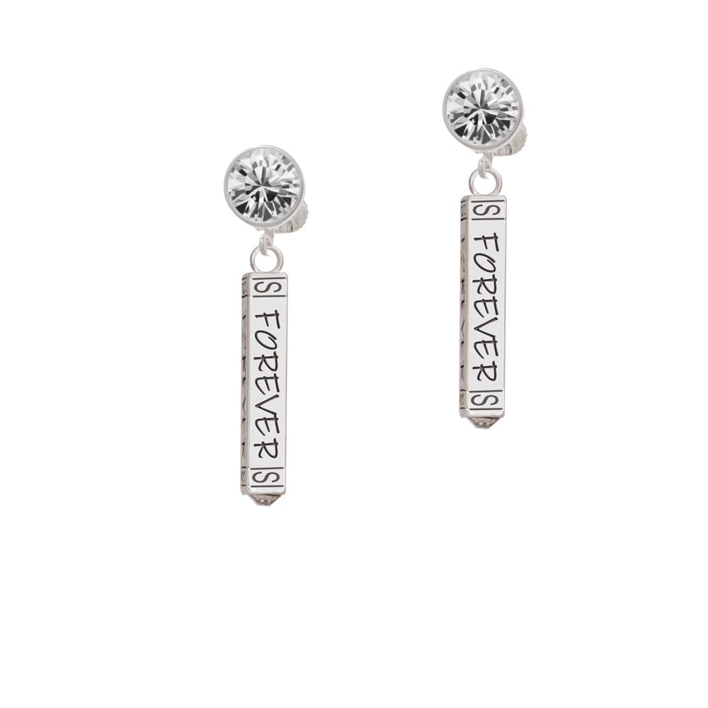 Forever Bar Crystal Clip On Earrings Image 1