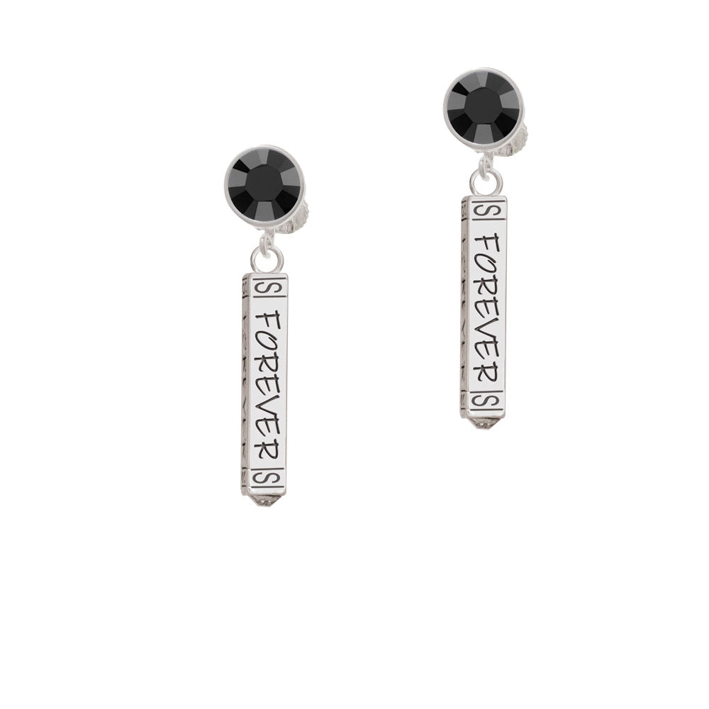 Forever Bar Crystal Clip On Earrings Image 3