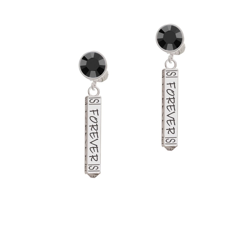 Forever Bar Crystal Clip On Earrings Image 1