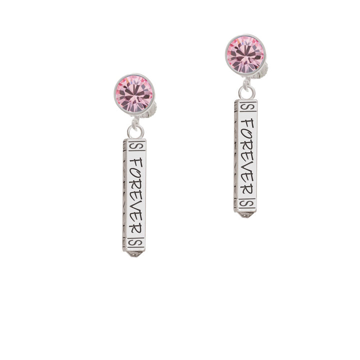 Forever Bar Crystal Clip On Earrings Image 4