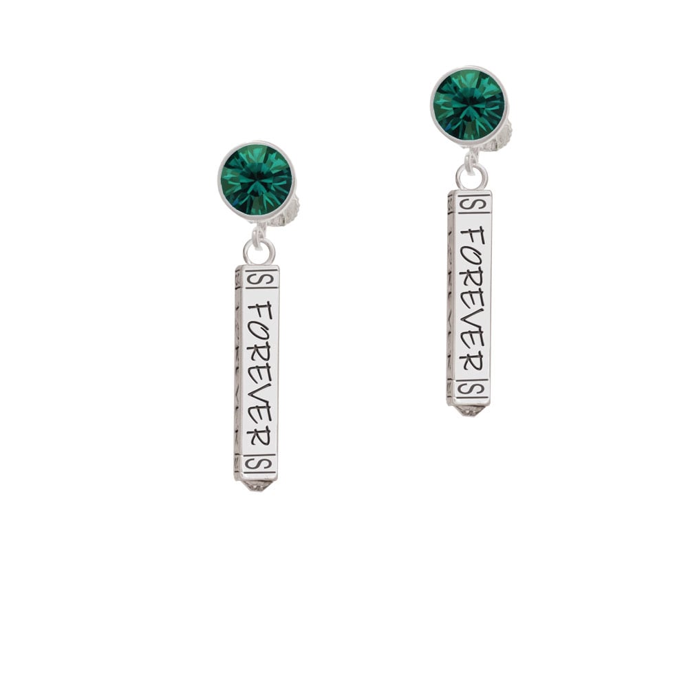 Forever Bar Crystal Clip On Earrings Image 6