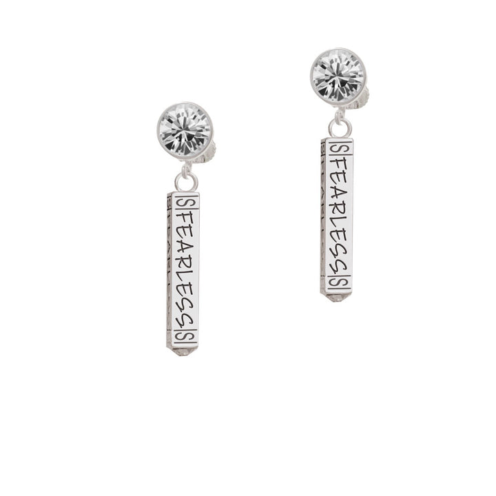 Fearless Bar Crystal Clip On Earrings Image 2