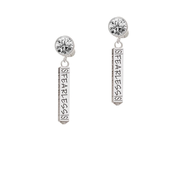 Fearless Bar Crystal Clip On Earrings Image 1