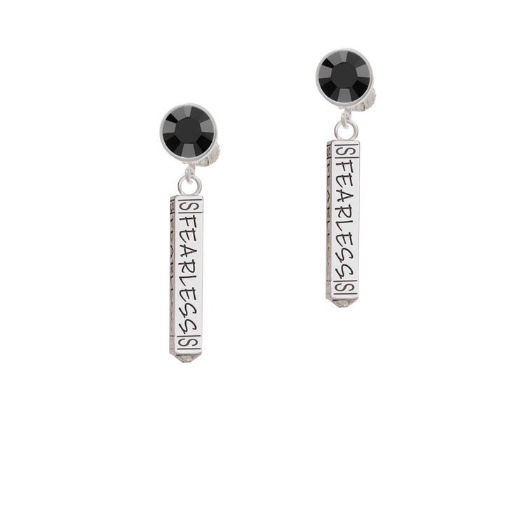 Fearless Bar Crystal Clip On Earrings Image 3