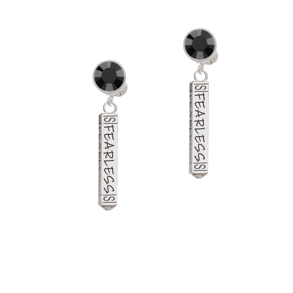 Fearless Bar Crystal Clip On Earrings Image 1