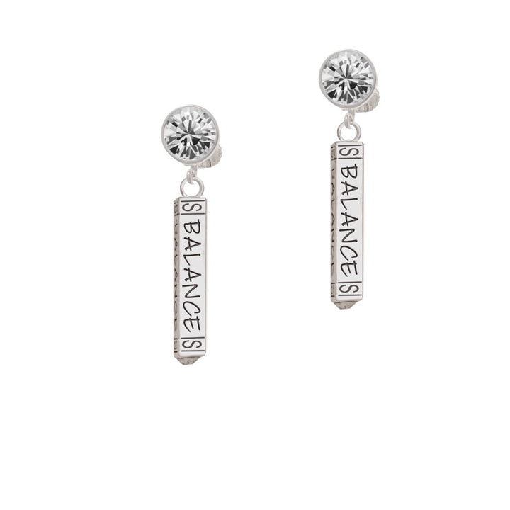 Balance Bar Crystal Clip On Earrings Image 2