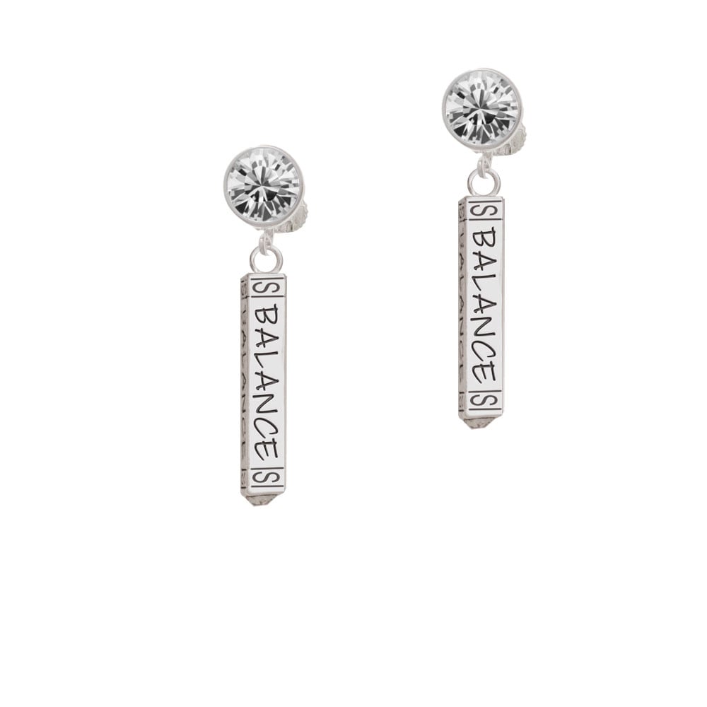 Balance Bar Crystal Clip On Earrings Image 1