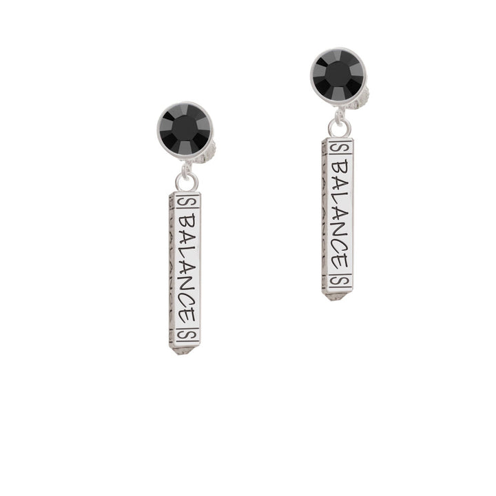 Balance Bar Crystal Clip On Earrings Image 3