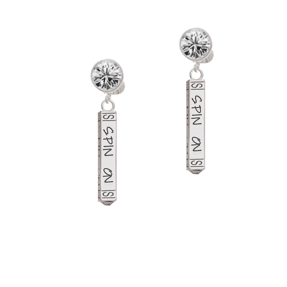 Spin On Bar Crystal Clip On Earrings Image 1