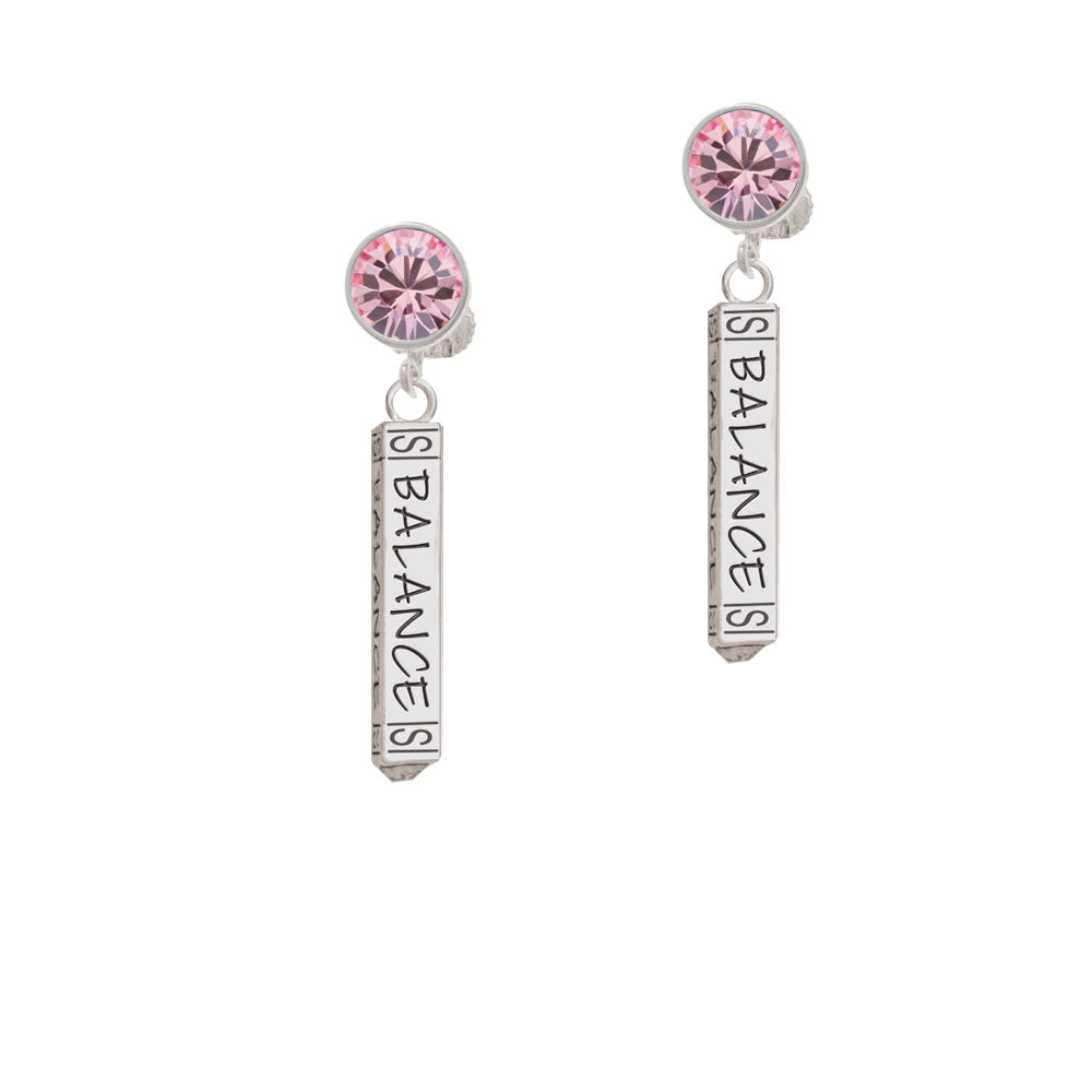 Balance Bar Crystal Clip On Earrings Image 4