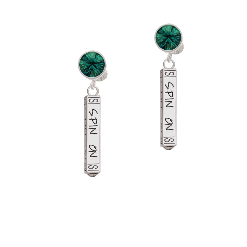 Spin On Bar Crystal Clip On Earrings Image 6