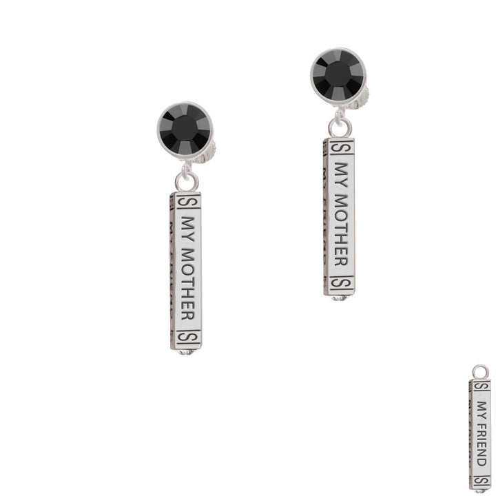 Always My Mother Bar Crystal Clip On Earrings Image 3