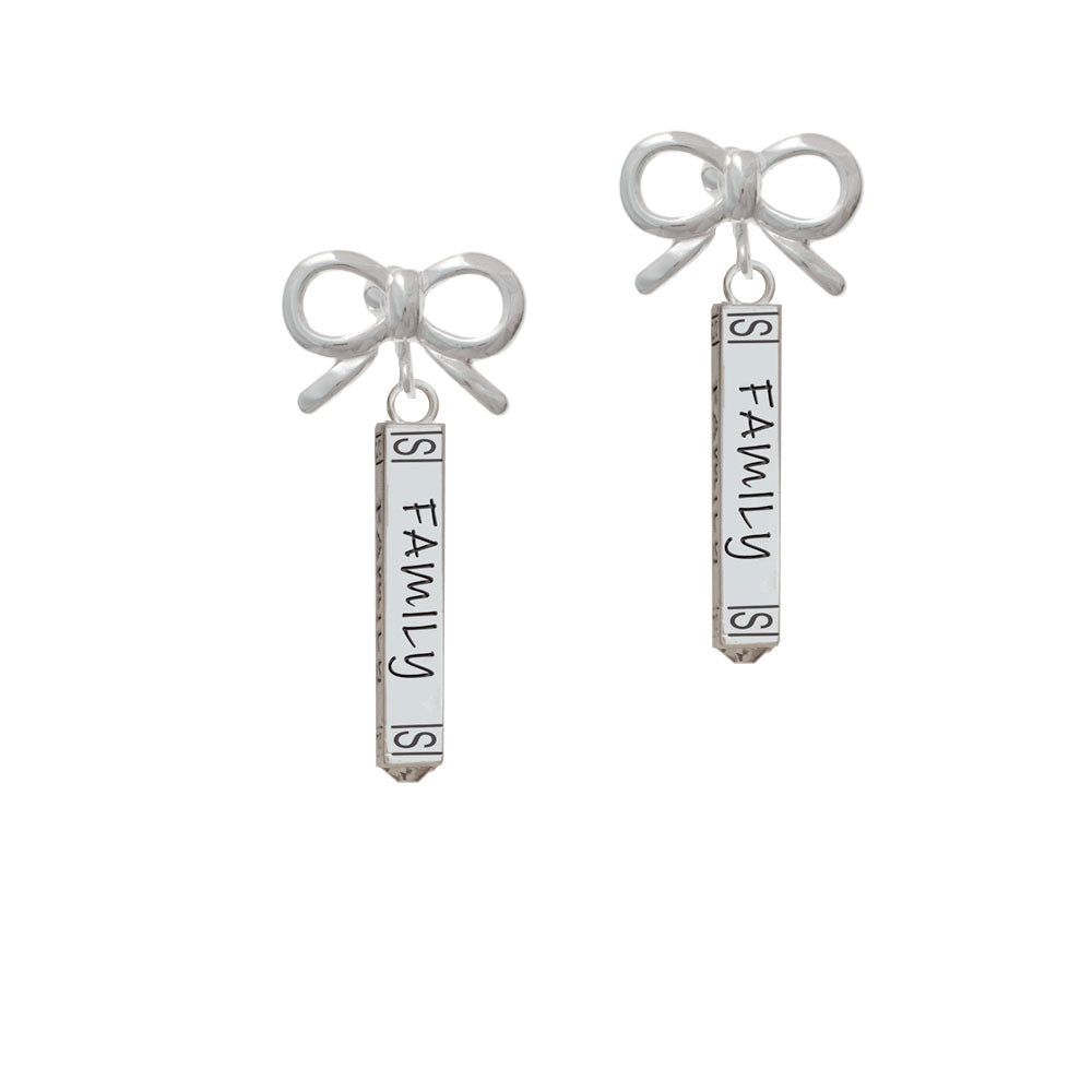 Family Bar Crystal Clip On Earrings Image 9