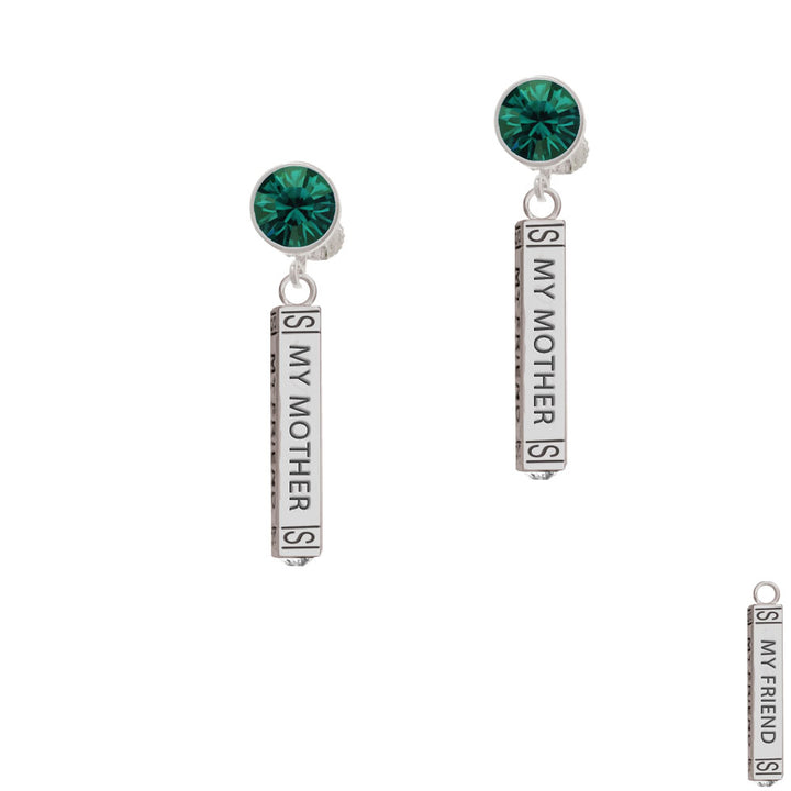 Always My Mother Bar Crystal Clip On Earrings Image 6