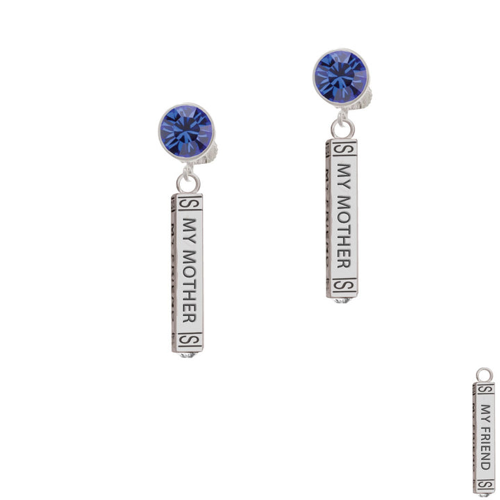 Always My Mother Bar Crystal Clip On Earrings Image 7