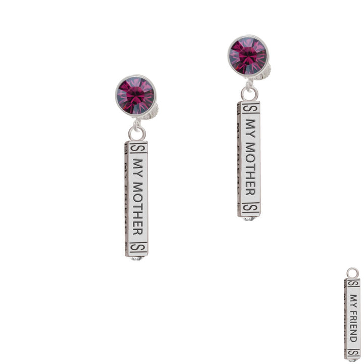 Always My Mother Bar Crystal Clip On Earrings Image 8