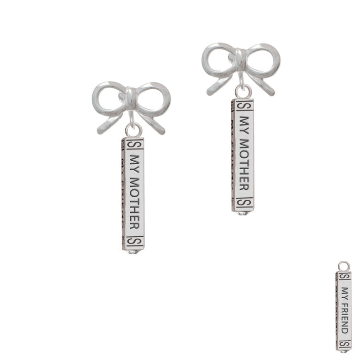 Always My Mother Bar Crystal Clip On Earrings Image 9