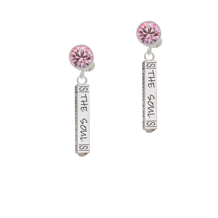 Hope Anchors the Soul Bar Crystal Clip On Earrings Image 1