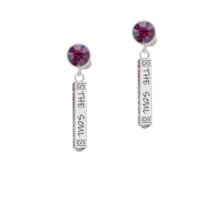 Hope Anchors the Soul Bar Crystal Clip On Earrings Image 1