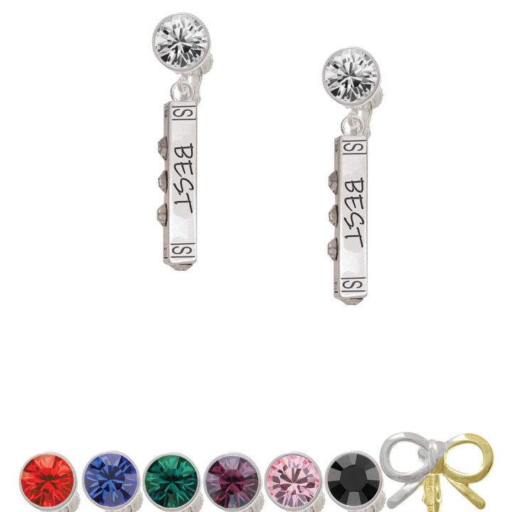 Best Friends Forever Bar Crystal Clip On Earrings Image 1