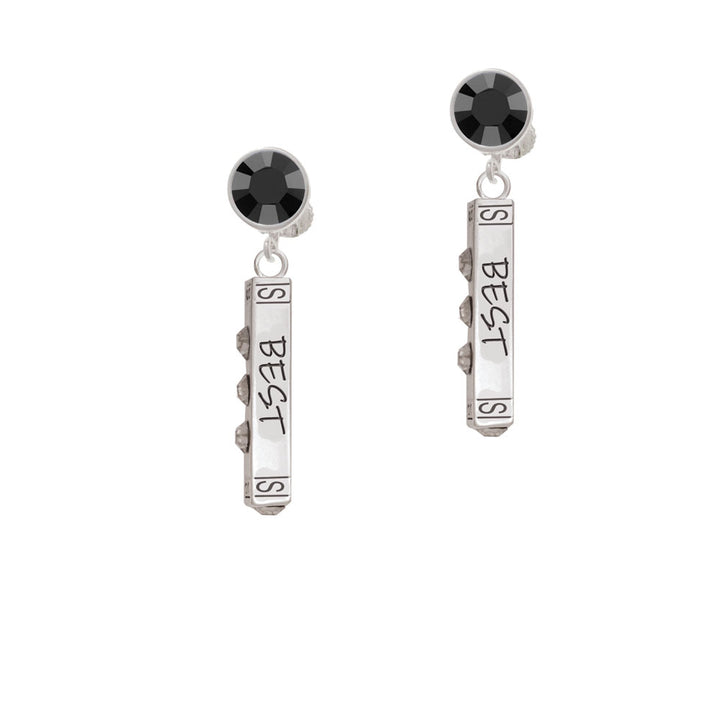 Best Friends Forever Bar Crystal Clip On Earrings Image 3