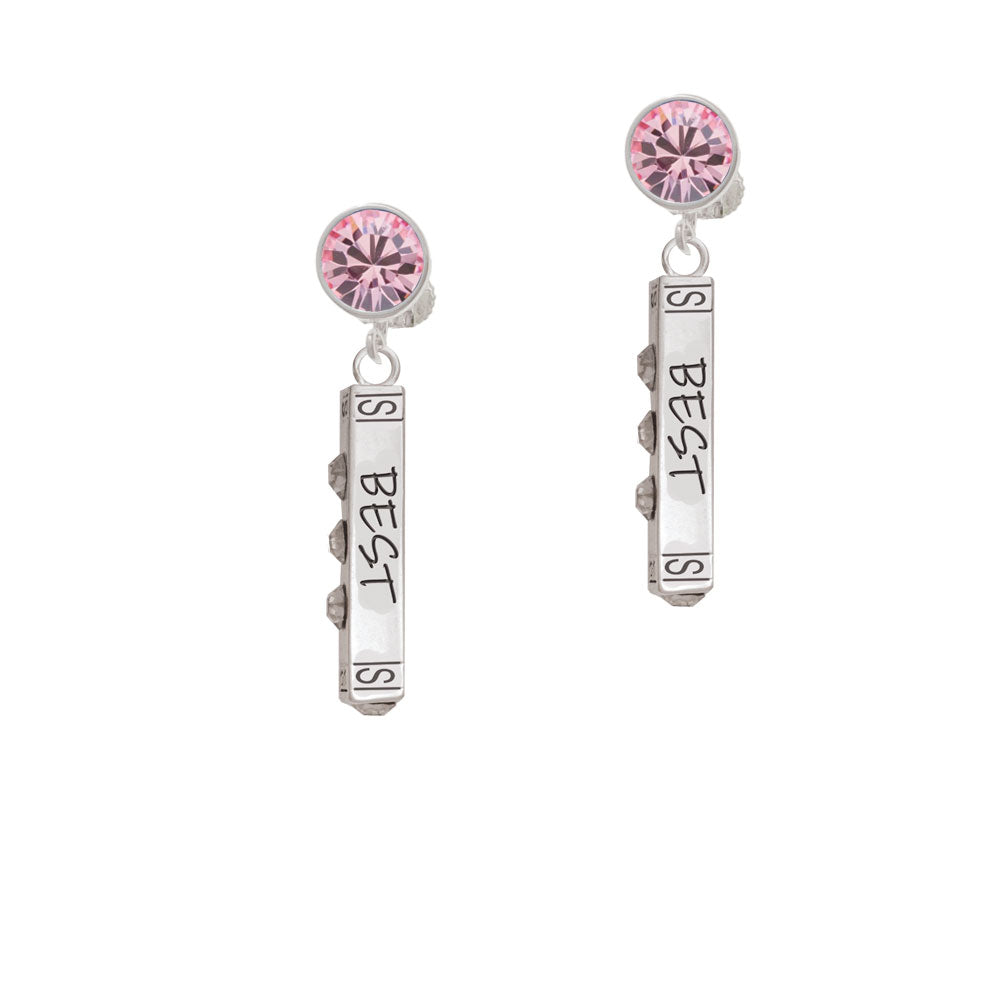 Best Friends Forever Bar Crystal Clip On Earrings Image 4