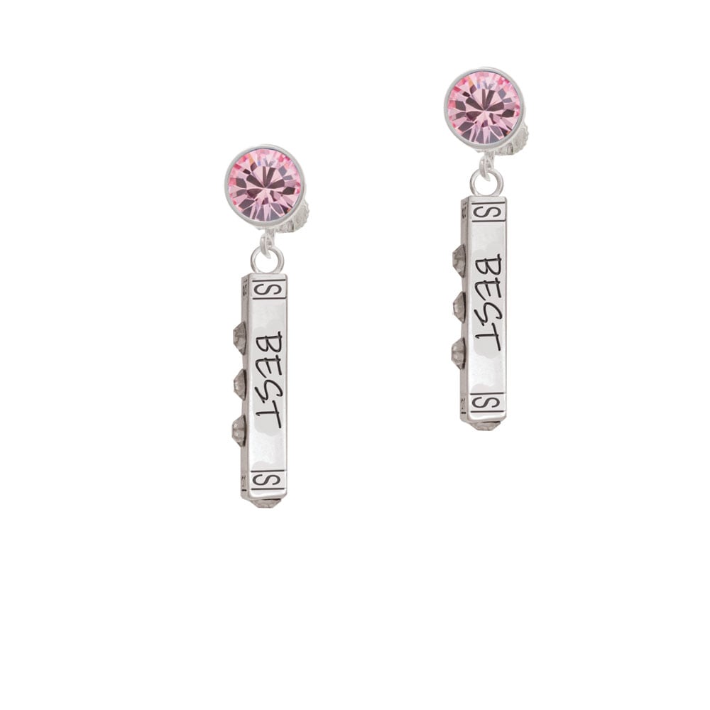 Best Friends Forever Bar Crystal Clip On Earrings Image 1