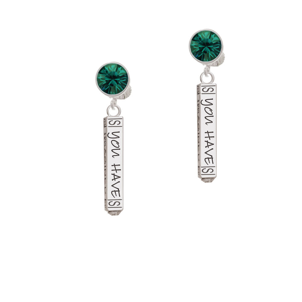 Live the Life You Have Imagined Bar Crystal Clip On Earrings Image 6