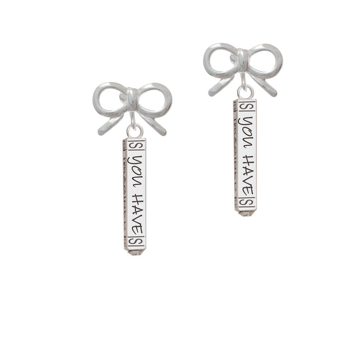 Live the Life You Have Imagined Bar Crystal Clip On Earrings Image 9