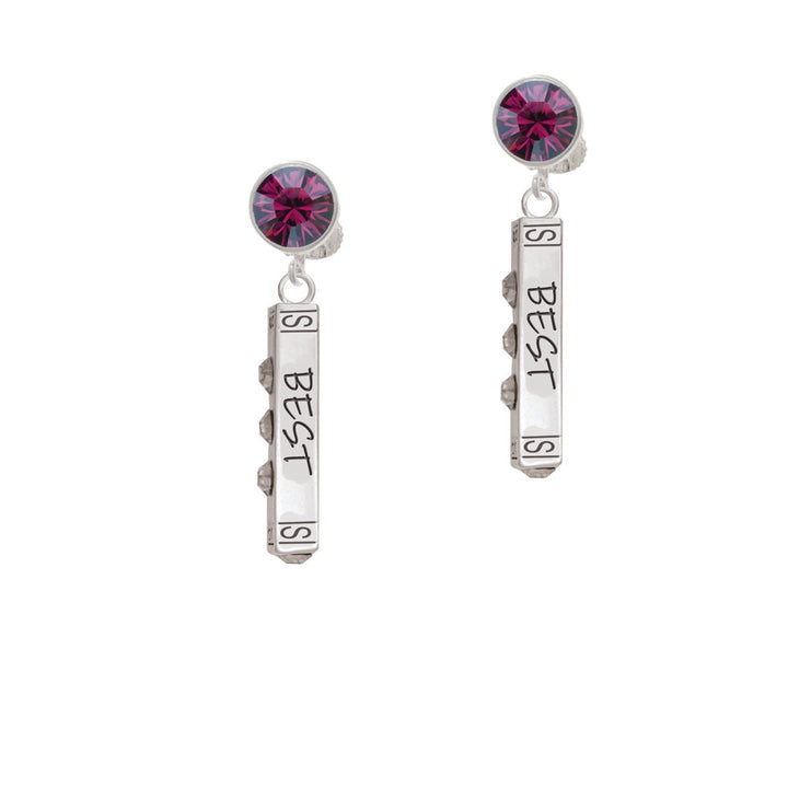 Best Friends Forever Bar Crystal Clip On Earrings Image 8