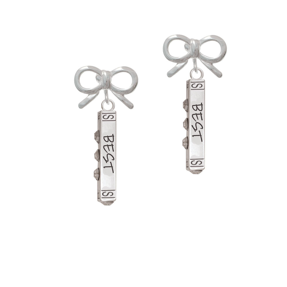 Best Friends Forever Bar Crystal Clip On Earrings Image 9