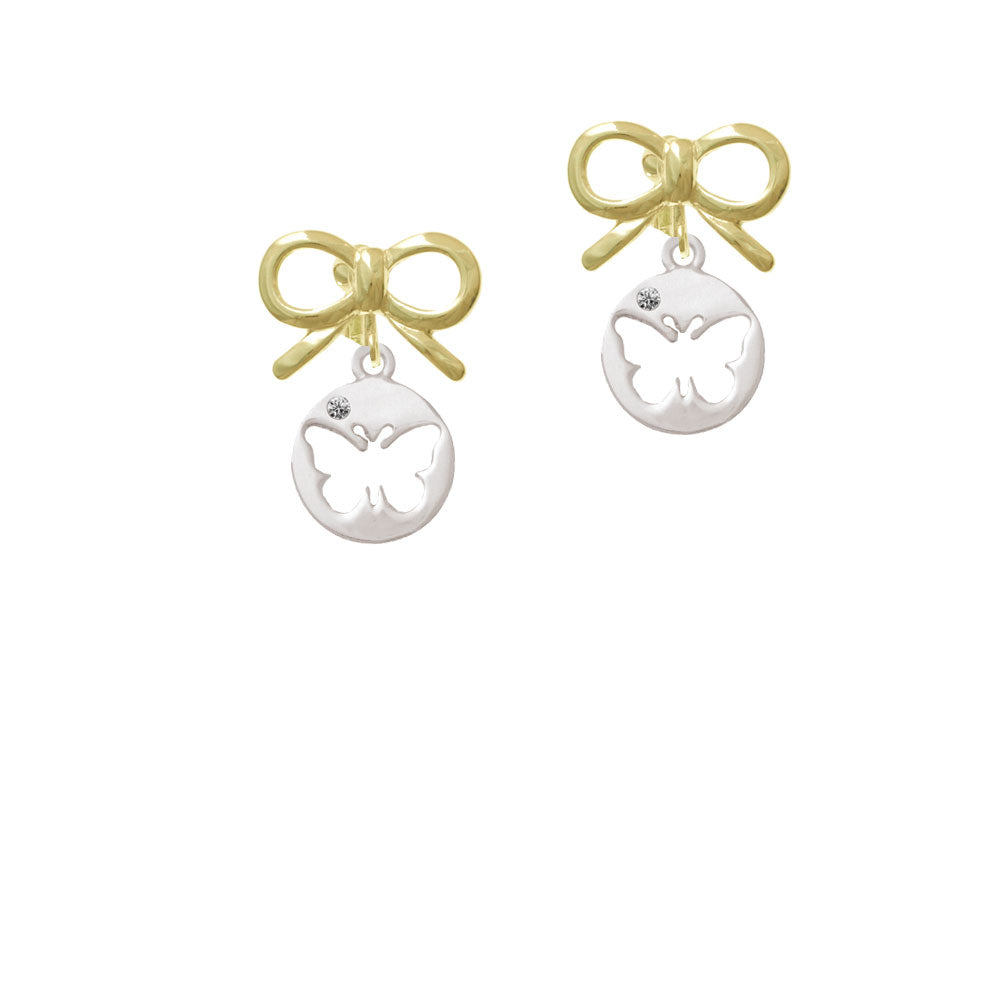 Butterfly Silhouette Crystal Clip On Earrings Image 10