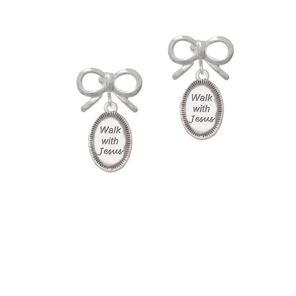 Walk with Jesus Oval Crystal Clip On Earrings Image 9