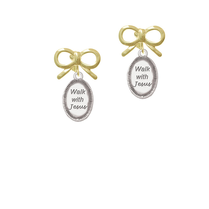 Walk with Jesus Oval Crystal Clip On Earrings Image 10