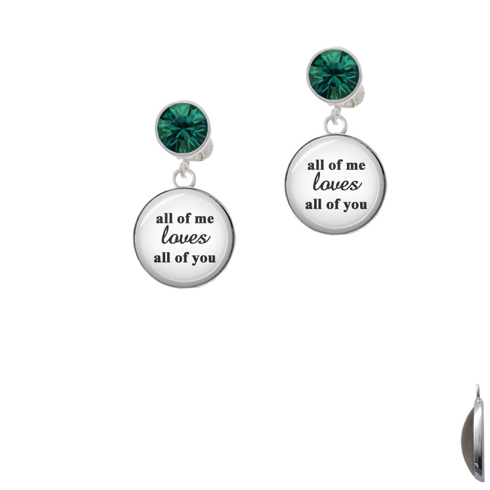 Domed All of Me Loves All of You Crystal Clip On Earrings Image 6