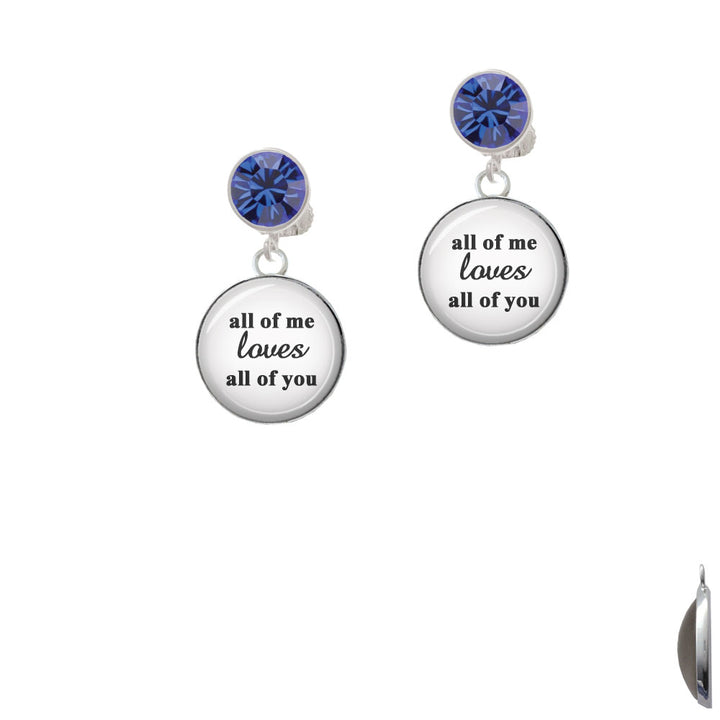 Domed All of Me Loves All of You Crystal Clip On Earrings Image 7