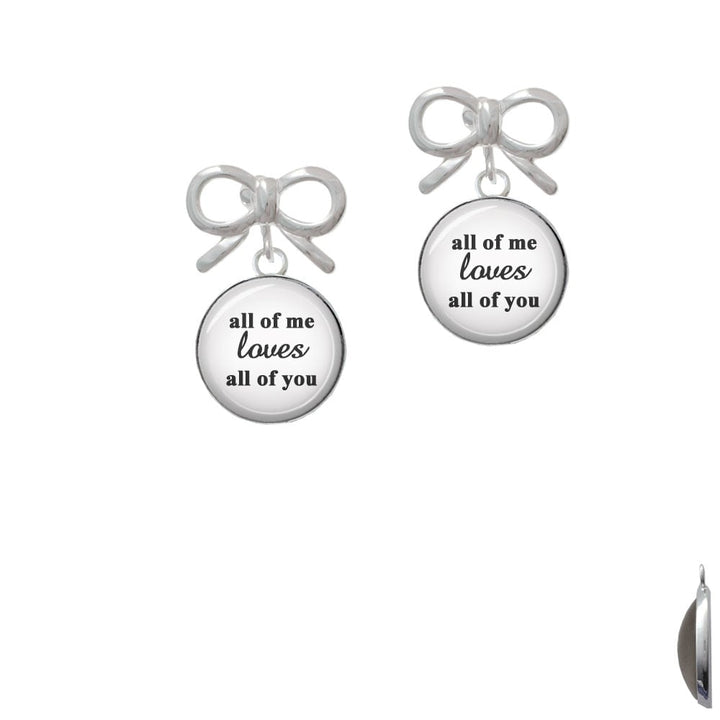 Domed All of Me Loves All of You Crystal Clip On Earrings Image 9