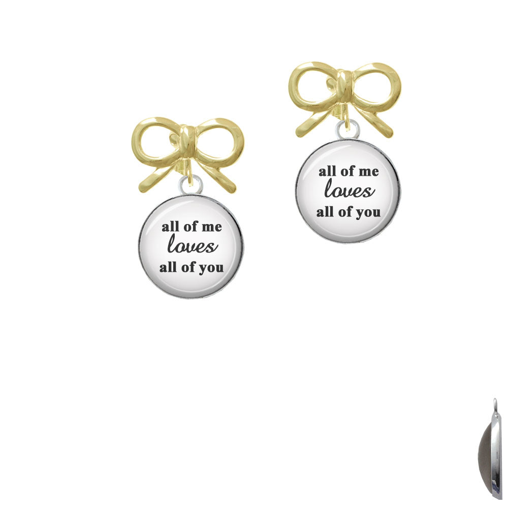 Domed All of Me Loves All of You Crystal Clip On Earrings Image 10