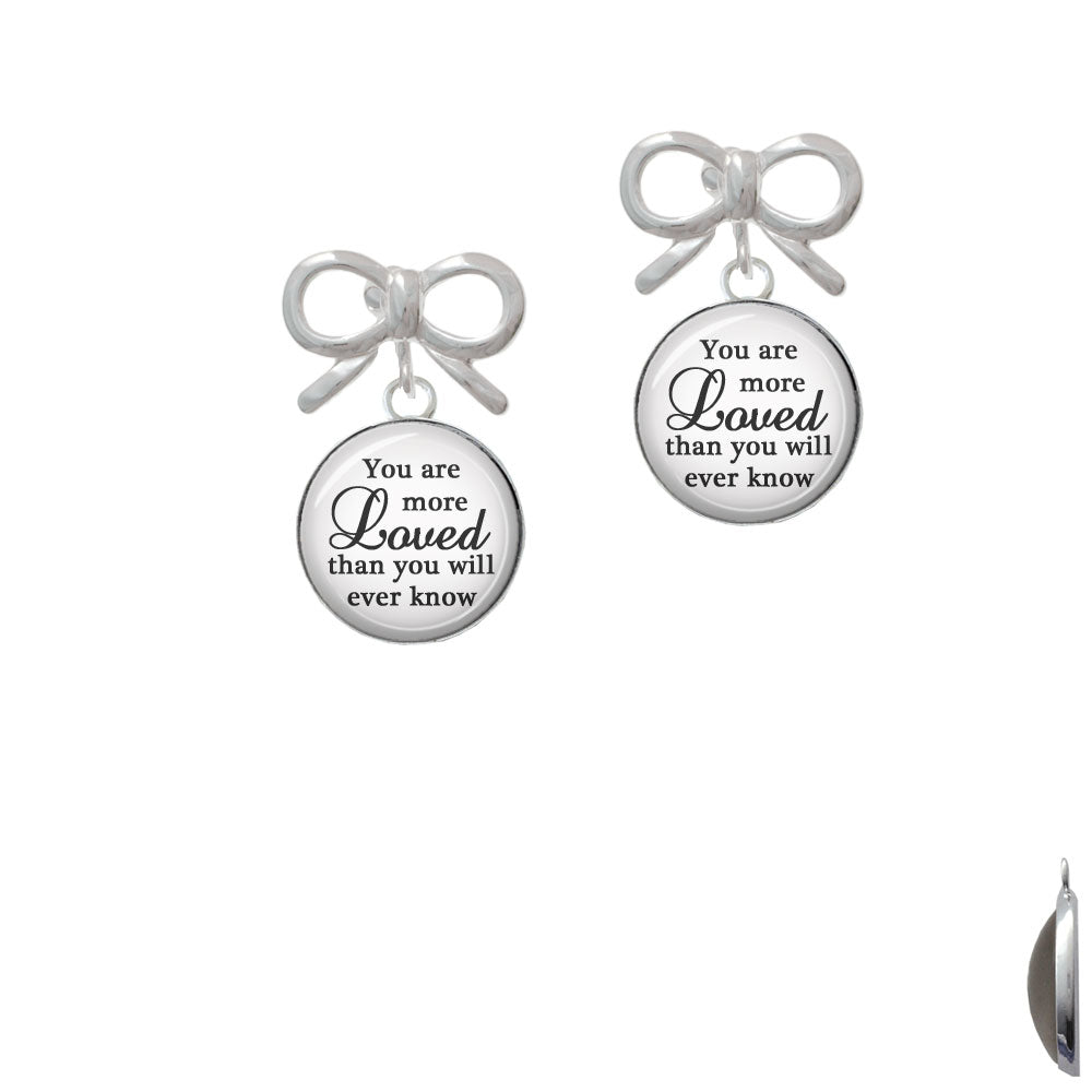 Domed You are more Loved Crystal Clip On Earrings Image 9