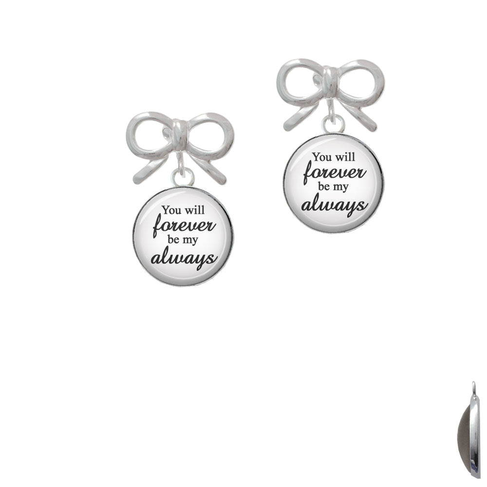 Domed You will Forever be my Always Crystal Clip On Earrings Image 9