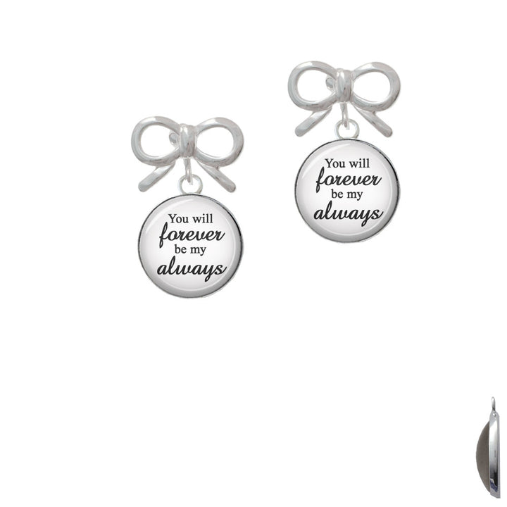 Domed You will Forever be my Always Crystal Clip On Earrings Image 9