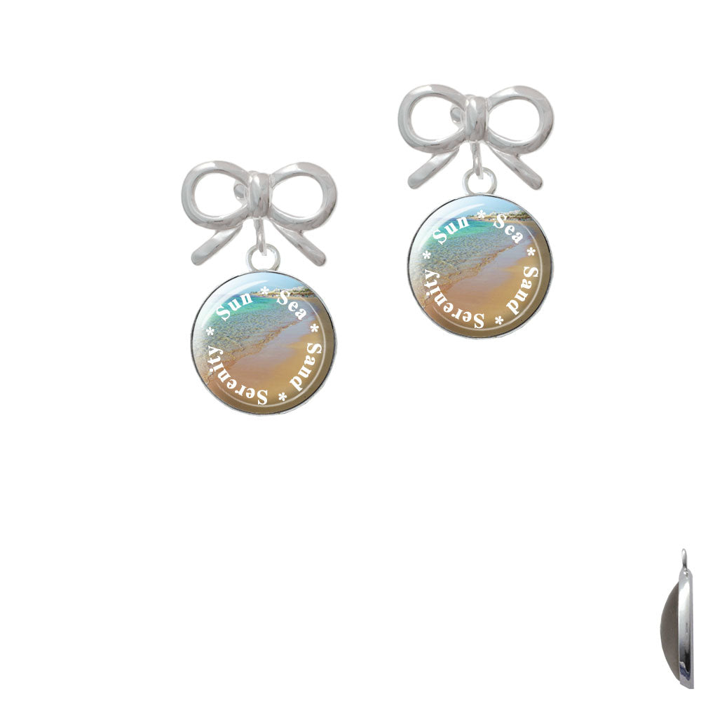 Domed Sun Sea Sand Serenity Crystal Clip On Earrings Image 9