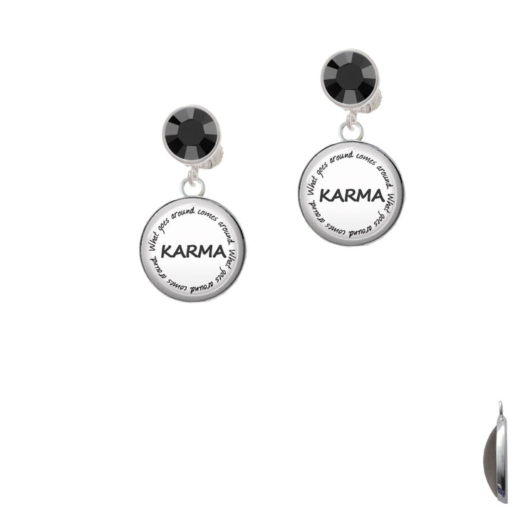 Domed Karma Crystal Clip On Earrings Image 3