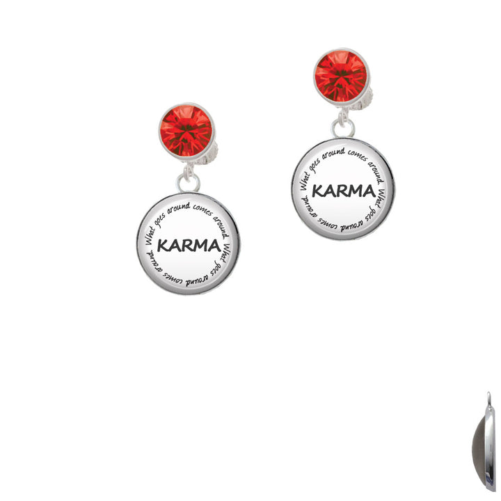 Domed Karma Crystal Clip On Earrings Image 4