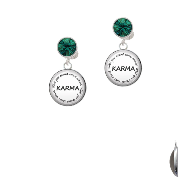 Domed Karma Crystal Clip On Earrings Image 6